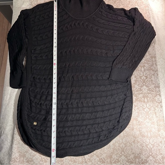 Lauren Ralph Lauren ~Black Cowl Neck Cableknit Tunic Sweater in 3X - Picture 11 of 12